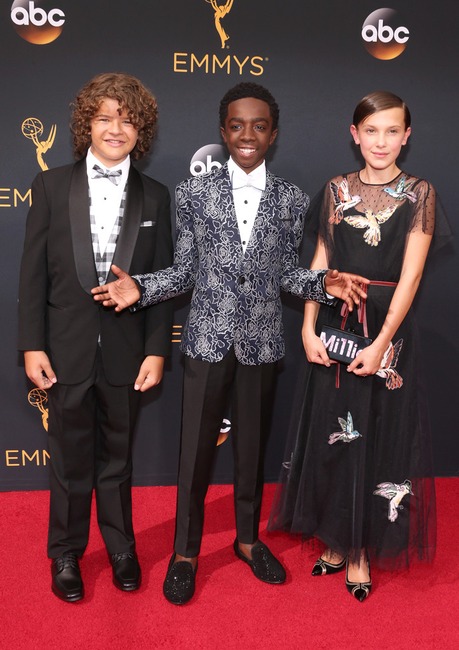 Gaten Matarazzo, Caleb McLaughlin, Millie Bobby Brown, 2016 Emmy Awards, Arrivals, Stranger Things Kids